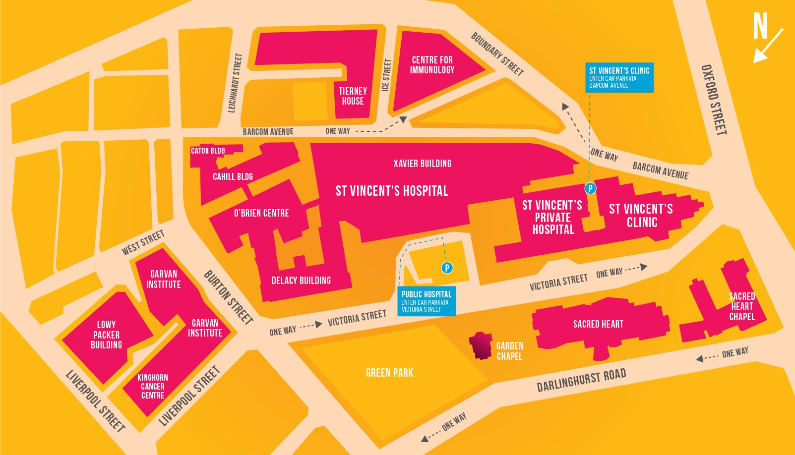 St Vincent's Campus Map